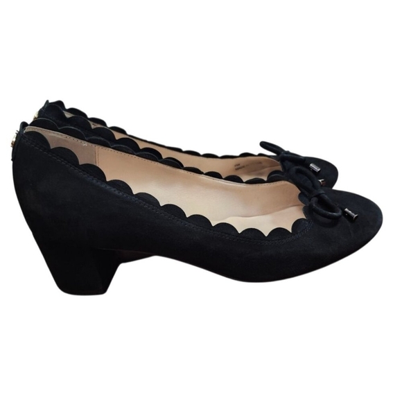 kate spade new york Women's Yasmin Scalloped Block Heel Pumps Suede Size 9 M - Picture 3 of 10